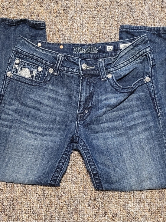 Miss Me Denim - Miss Me Women's Dark Wash Boyfriend Capri Jeans Size 27